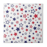 Ceramic Tile Red Blue & White Stripe Square<br><div class="desc">Ceramic Tile Something for everyone offers customized personalized tiles especially designed to enhance the beauty of your home. This uniquely designed tile guarantees a beautiful finish to all your home decor tile designs. While you are here already you may want to view other related bathroom items such as, shower curtain...</div>