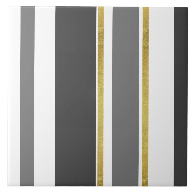 Ceramic Tile - Shades of Gray With Gold Split (Front)
