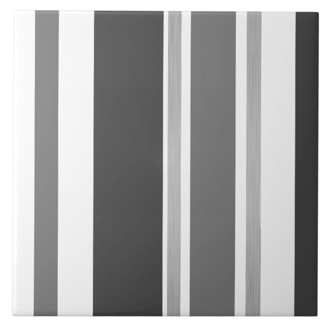 Ceramic Tile - Shades of Grey With Silver Split (Front)