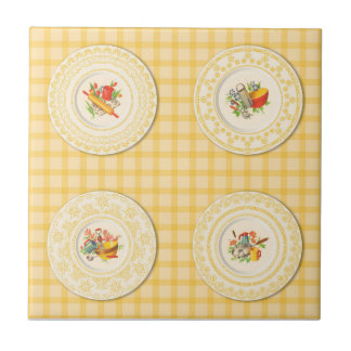 Ceramic Tile, Small- KITCHEN PLATES-YELLOW Tile