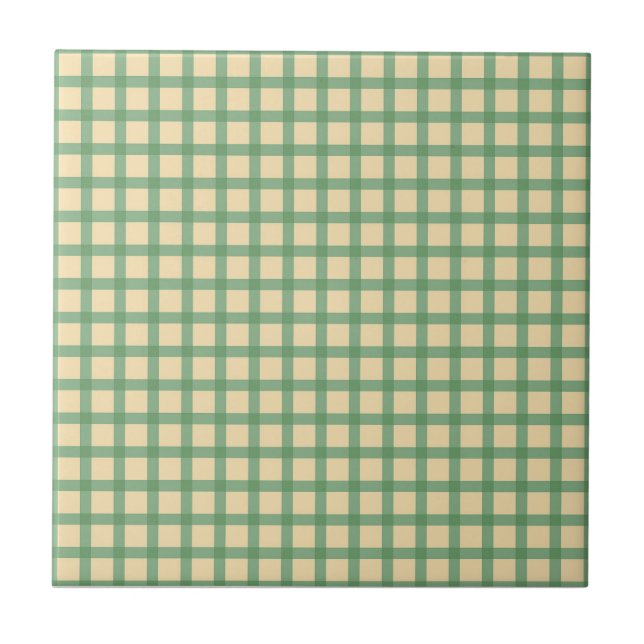 Ceramic Tile, Small- WINDOWPANE-GREEN Tile (Front)