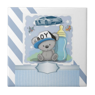 Ceramic Tile Stripe Blue & White Stripe Boy