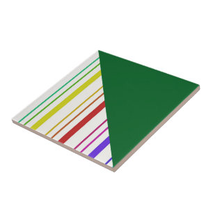 Ceramic Tile Stripe Colourful Green