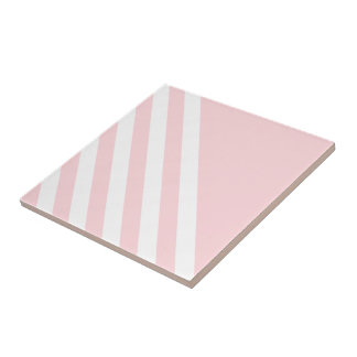 Ceramic Tile Stripe Pink & White Stripe