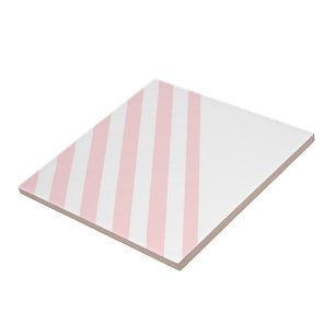 Ceramic Tile Stripe Pink & White Stripe