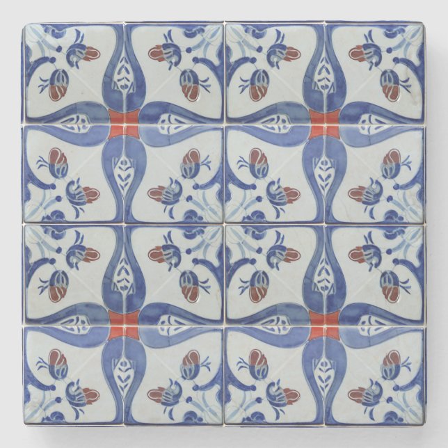 Ceramic Tile Style Pattern Stone Coaster (Front)