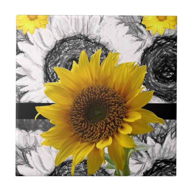 Ceramic Tile Sunflower (Front)