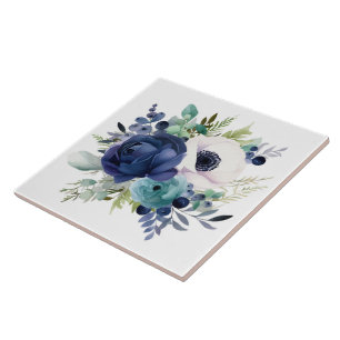 Ceramic Tile/Trivet-Floral Tile