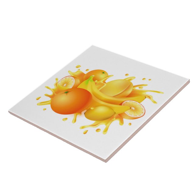 Ceramic Tile/Trivet-Fruits Ceramic Tile (Side)