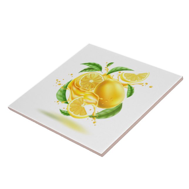 Ceramic Tile/Trivet-Lemons Ceramic Tile (Side)