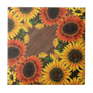 Ceramic Tile / Trivet - Sunflowers