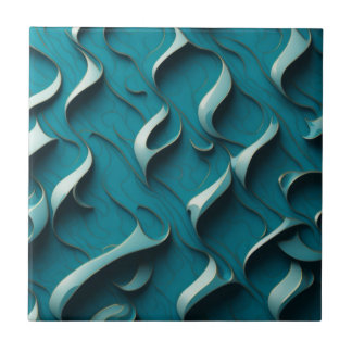 Ceramic Tile " Turquoise Waves" 