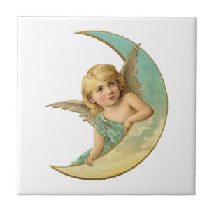 CERAMIC TILE: VICTORIAN VICTORIAN ANGEL AND MOON TILE