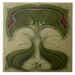 Ceramic Tile - Vintage Floral Art Nouveau