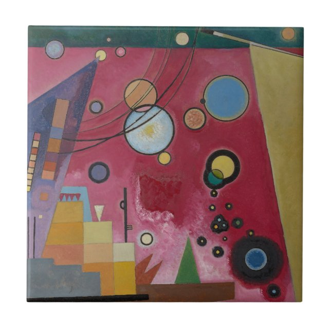 CERAMIC TILE : WASSILY KANDINSKY : HEAVY RED 1924 (Front)