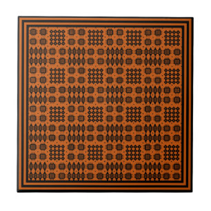 Ceramic Tile: Welsh Tapestry Pattern, Terracotta Tile