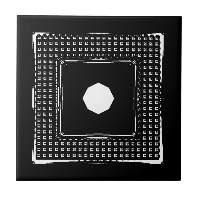 Ceramic Tile White and Black (Front)