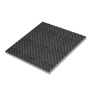 Ceramic Tile White Circles Black