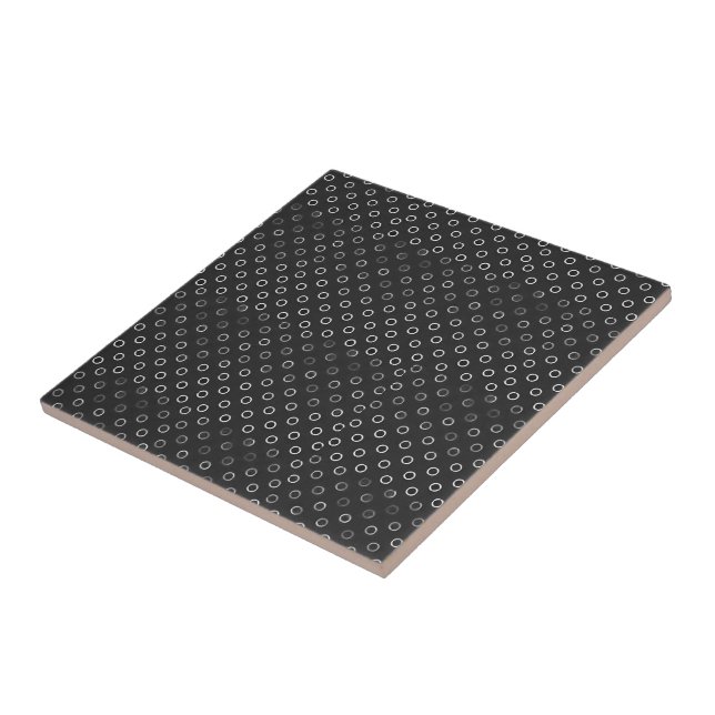 Ceramic Tile White Circles Black (Side)