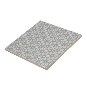 Ceramic Tile White Stars Grey