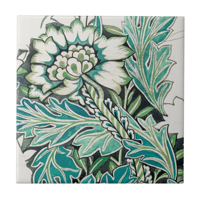 CERAMIC TILE : WILLIAM MORRIS-ANEMONE WATERCOLOUR (Front)