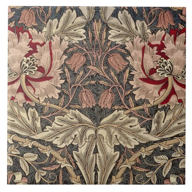 Ceramic Tile - William Morris Floral Art Nouveau (Front)
