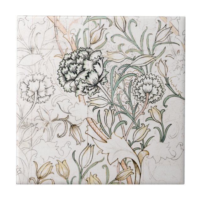 CERAMIC TILE : WILLIAM MORRIS : HONEYSUCKLE (Front)