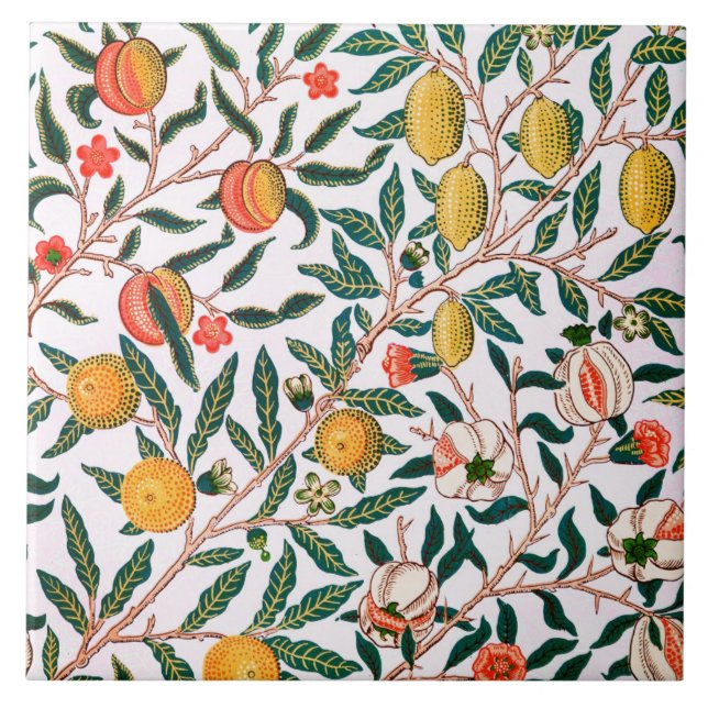 CERAMIC TILE ; WILLIAM MORRIS : POMEGRANATES (Front)