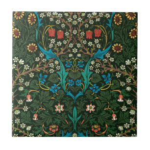 CERAMIC TILE WITH WILLIAM MORRIS "TULIPS" DESIGN