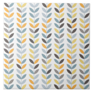 Ceramic Tile - Yellow Vines Foliage