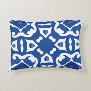 Ceramic tiles azulejo portugal. Vintage seamless p Accent Pillow