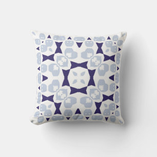 Ceramic tiles azulejo portugal. Vintage seamless p Throw Pillow