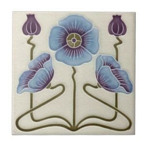 Ceramic Tiles - Blue Poppies