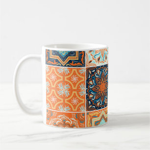 Ceramic tiles ornaments: abstract pattern. coffee mug