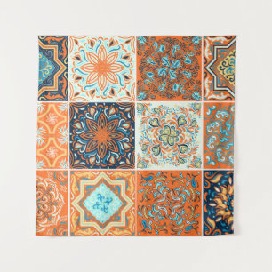 Ceramic tiles ornaments: abstract pattern. tapestry