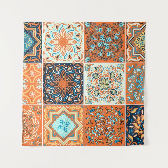 Ceramic tiles ornaments: abstract pattern. tapestry (Front)