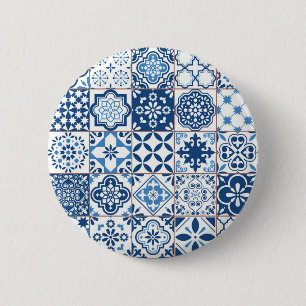 Ceramic tiles pattern 2 inch round button