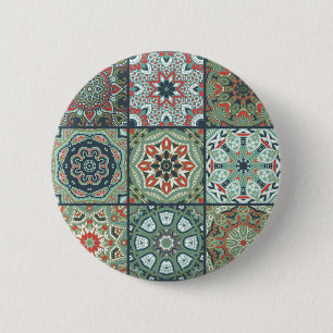 Ceramic tiles pattern 2 inch round button