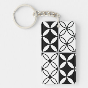 Ceramic tiles pattern keychain
