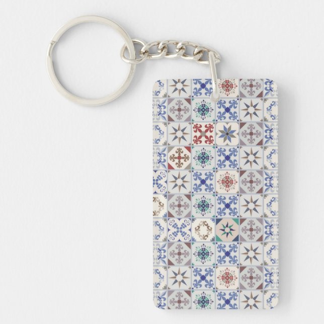 Ceramic tiles pattern keychain (Front)