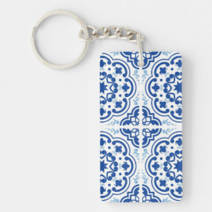 Ceramic tiles pattern keychain