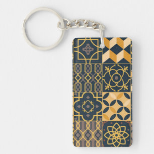 Ceramic tiles pattern keychain