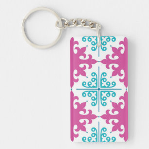 Ceramic tiles pattern keychain