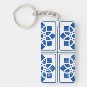 Ceramic tiles pattern keychain