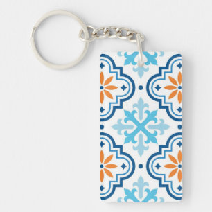 Ceramic tiles pattern keychain