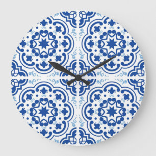 Ceramic tiles pattern large clock
