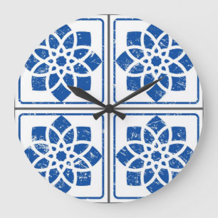 Ceramic tiles pattern large clock