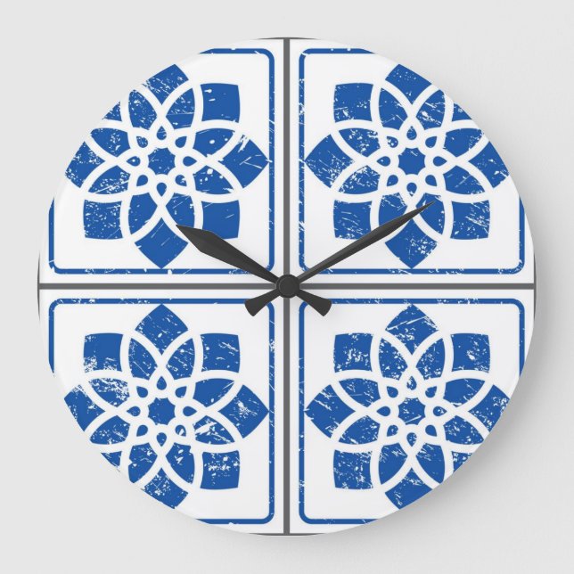 Ceramic tiles pattern large clock (Front)