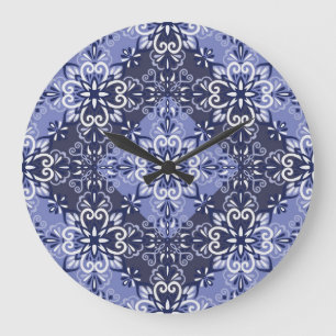 Ceramic tiles pattern large clock
