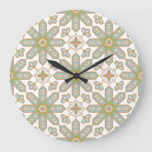 Ceramic tiles pattern large clock